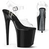 Pleaser - FLAMINGO808CRS2 Sandale à bride à la cheville, Pole dance chaussures - Transparent/Noir Product image